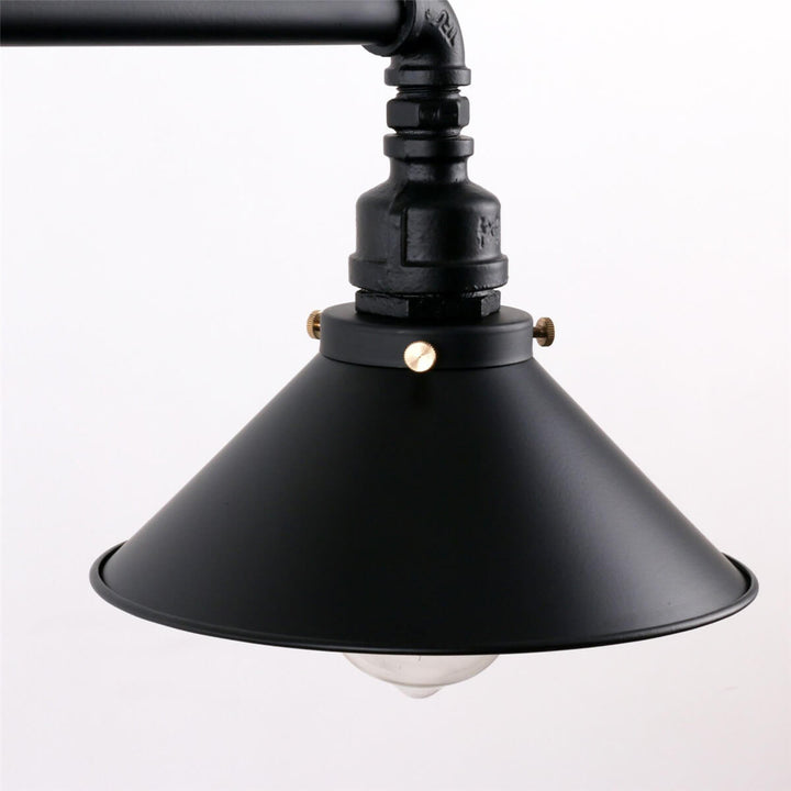 Vintage Industrial Wasserrohr Topfdeckel Schirm 3-Licht Kronleuchter 