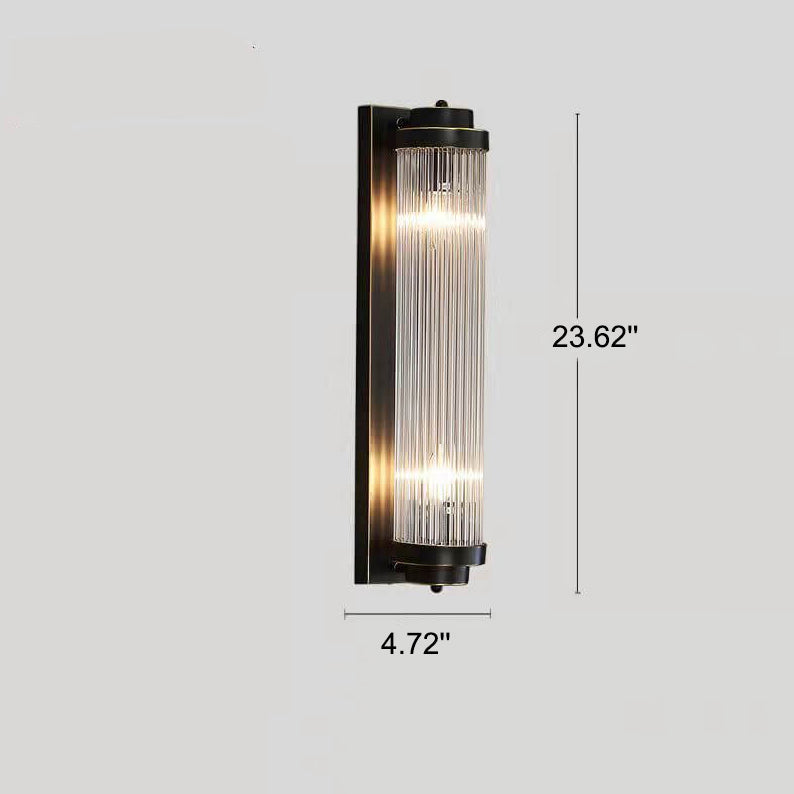 Lámpara Aplique de Pared de Lujo Moderno Cilindro de Cristal Rotación de 2 Luces 