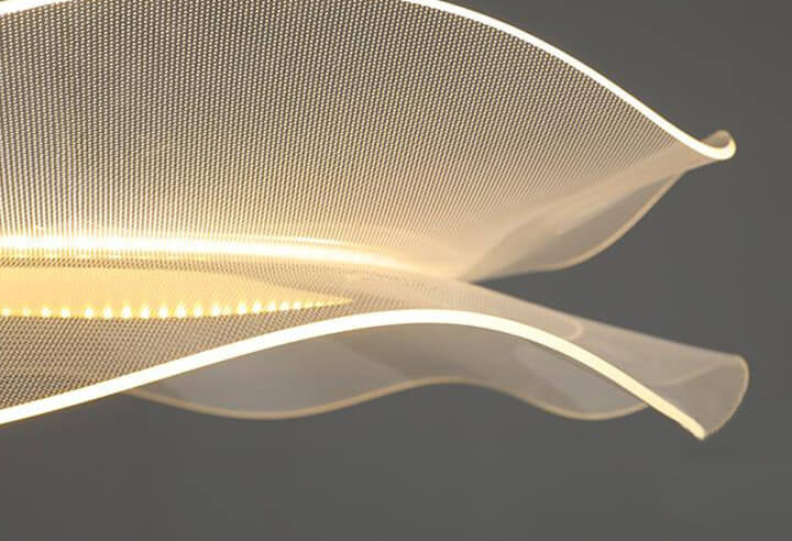 Lustre Plafonnier Semi-Encastré LED Feuille de Lotus Ronde en Acrylique de Luxe Créatif 