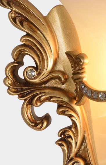 Aplique de pared de resina con talla retro europea de 1 luz 