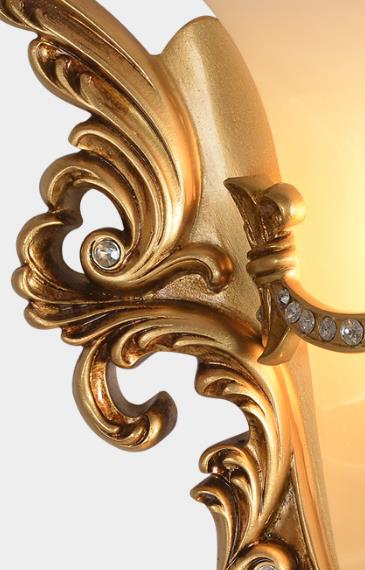 European Retro Flared Carving Resin 1-Light Wall Sconce Lamp