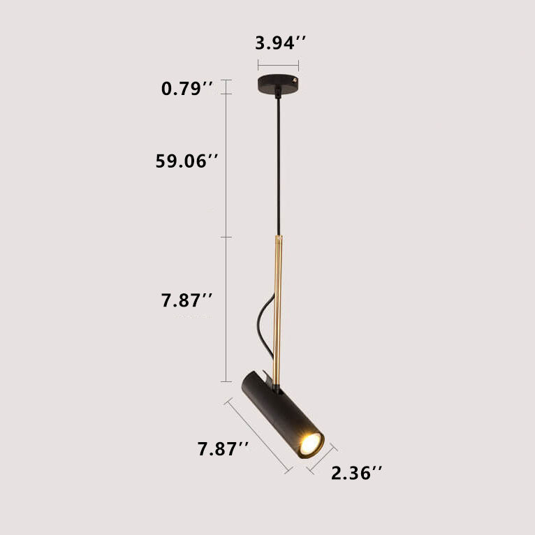 Modern Minimalist Gold 1-Light LED Spotlight Pendant Light