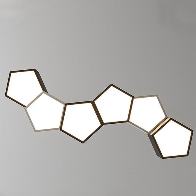Modern Creative Square Geometric Iron LED Macaron Chandelier