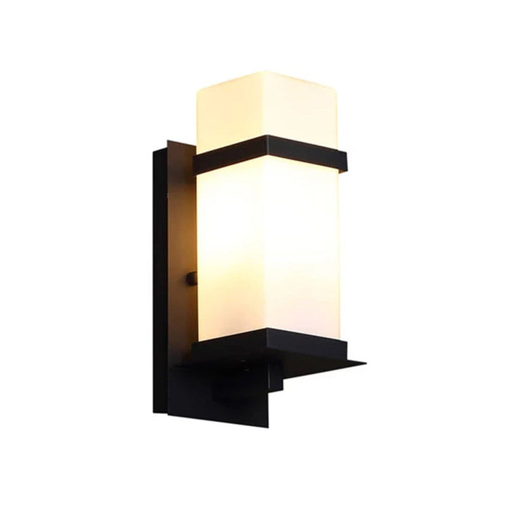 Modern Chinese Square Outdoor Waterproof 1-Light Wall Sconce Lamp