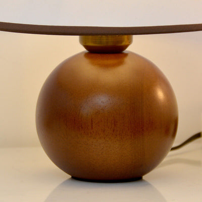 Vintage Coffee Round Solid Wood Base 1-Light Decorative Table Lamp