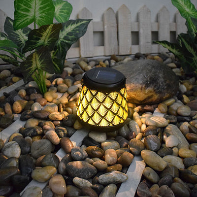 Solar Garden Light Creative Iron Hollow Lantern Outdoor Garden Landscape Light