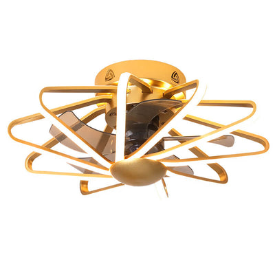 Nordic Cage Shape LED Semi-Flush Mount Ceiling Fan Light