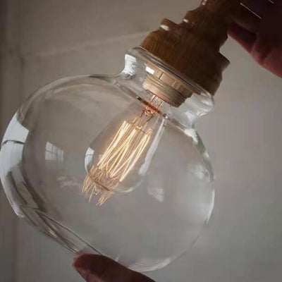 Nordische Retro-Pendelleuchte aus transparentem Glas mit 1 Licht 