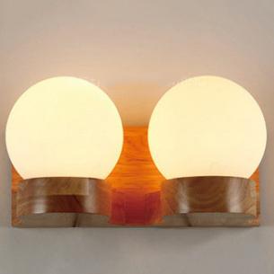 Nordic Modern Massivholz Kugel 1/2 Lichter Wandleuchte 