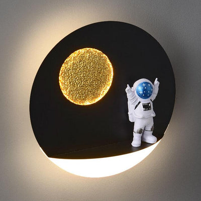 Kreative Astronauten-Harz-Acryl-1-Licht-LED-Kreis-Wandleuchte 