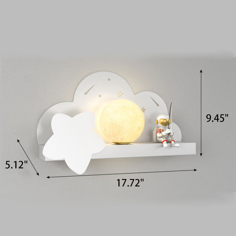 Childlike Creative Moon Astronaut Design LED Wall Sconce Lamp