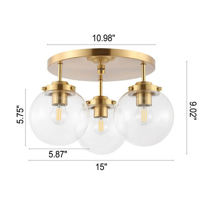 Kugelförmiges / langes Fass-Design aus Industrieglas, 3-Licht-Halbbündig-Einbauleuchte 