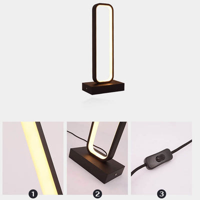 Modern Minimalist Ring Aluminum Silicone LED Table Lamp