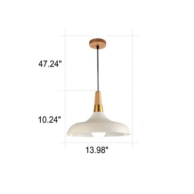 Nordic Macaron Barn Hardware Wood 1-Light Pendant Light