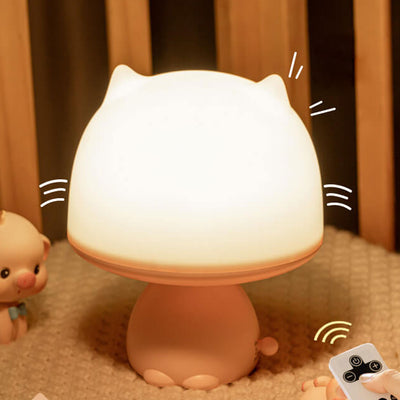Lampe de Table Intelligente LED Rechargeable avec Veilleuse Créative en Forme de Dessin Animé 