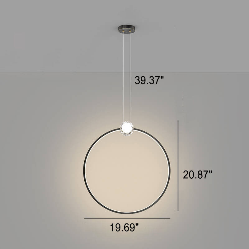 European Light Luxury Round Copper Crystal LED Pendelleuchte 