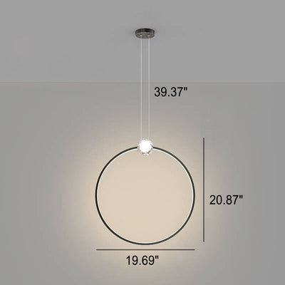 European Light Luxury Round Copper Crystal LED Pendant Light