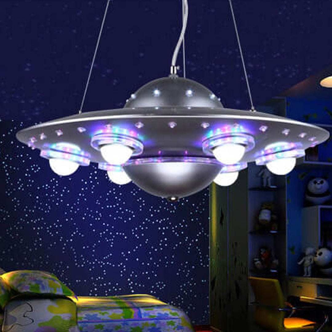 Lustre Enfant LED Soucoupe Volante OVNI Dessin Animé Créatif 