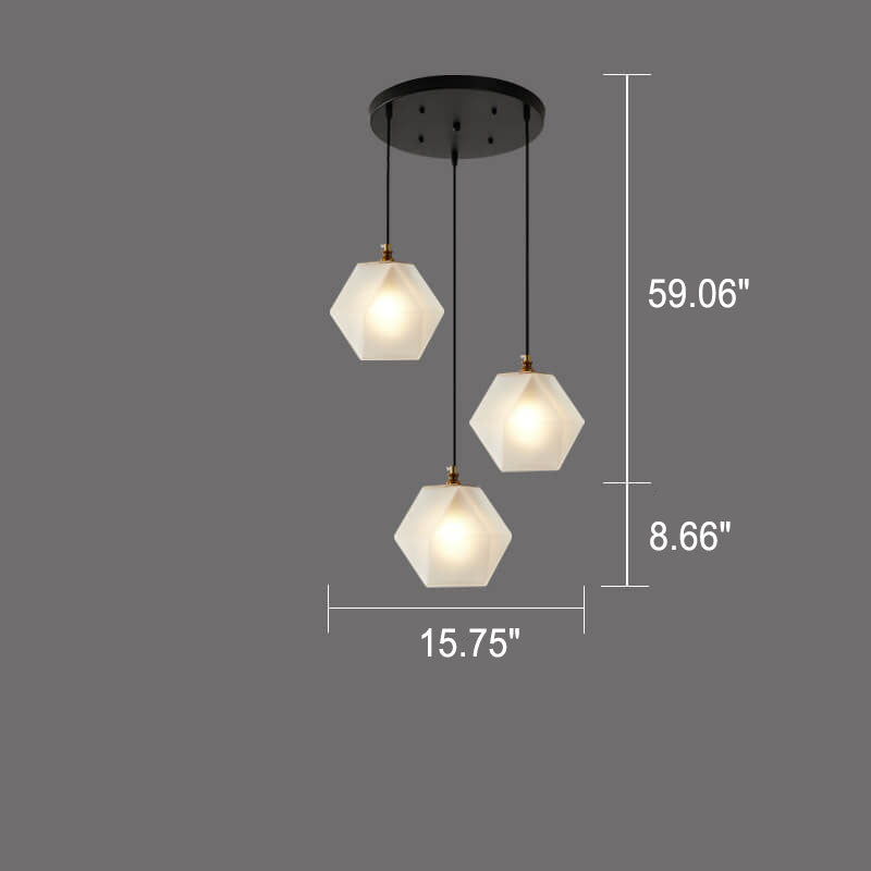 Nordic Light Luxus-Kronleuchter aus Schmiedeeisenglas mit 1/3-Leuchte