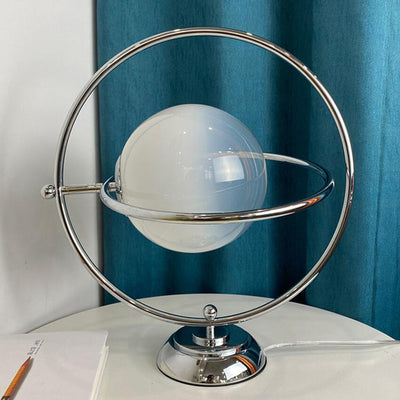 Vintage Rotating Moon 1-Licht LED-Tischlampe aus Glas 