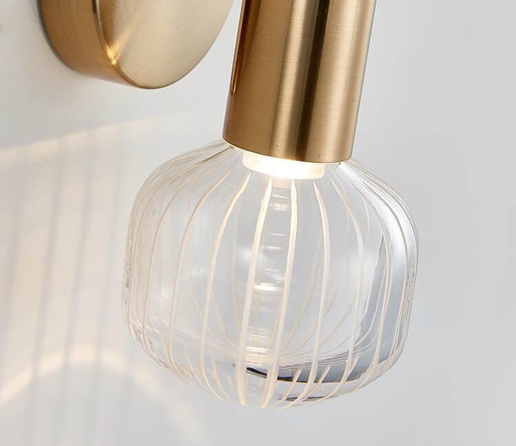 Moderne zylindrische Glasleuchte 1-flammige LED-Wandleuchte 