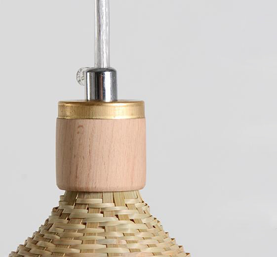 Bamboo Weaving Bottle Shape 1-Light Chinese Style Pendant Light