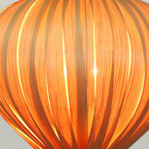 Vintage Oval Droplet Holzfurnier Holz 1-Licht Pendelleuchte 