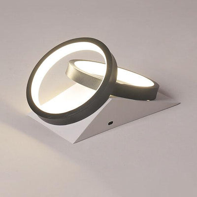 Moderne, minimalistische, kreisförmige 2-Licht-LED-Deckenleuchte mit halbbündiger Montage 