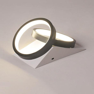 Modern Minimalist Circle 2-Light LED Semi-Flush Mount Ceiling Light