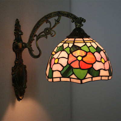 Tiffany European Stained Glass Flower 1-Licht-Wandleuchte 