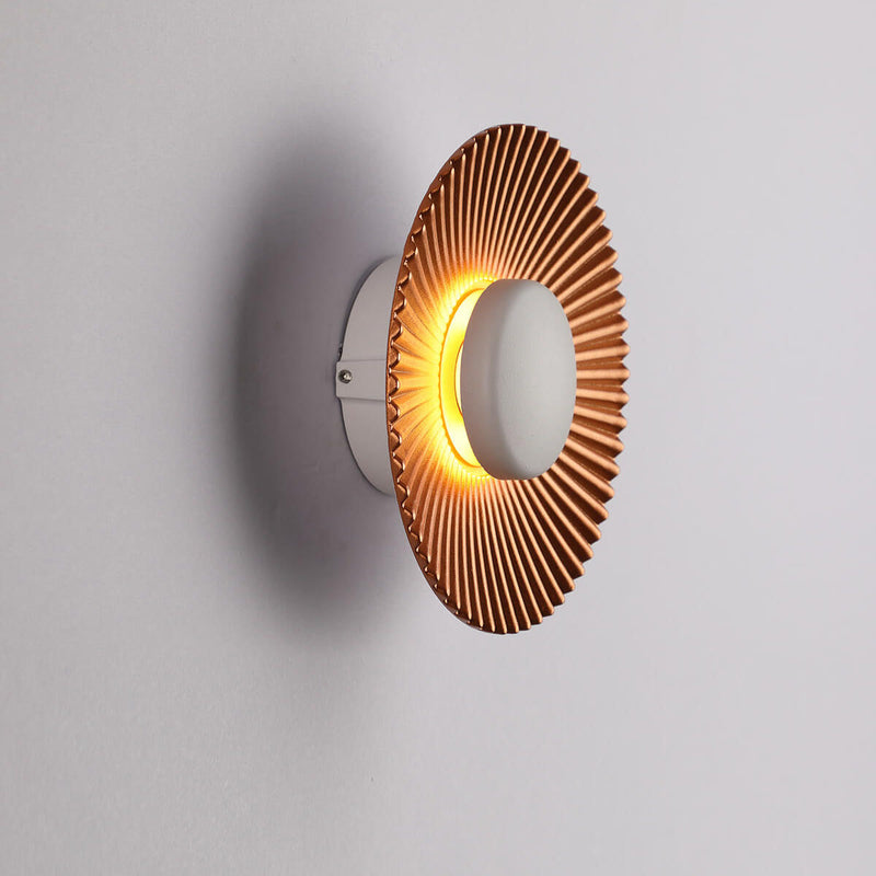 Modern Round Shell Textures Aluminum 1-Light LED Wall Sconce Lamp