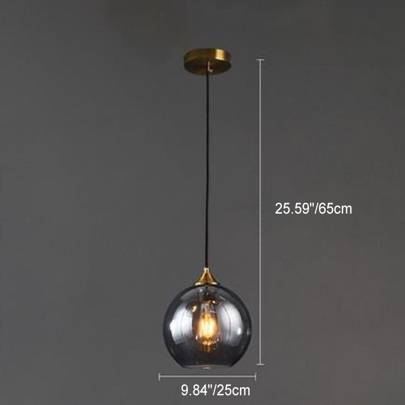 Industrial Glass 1-Light Globe Pendant Light