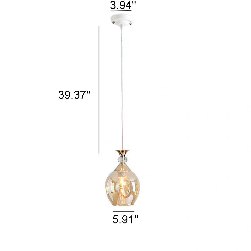 Nordic Gradient Glass Orb 1/3 Light Island Light Chandelier