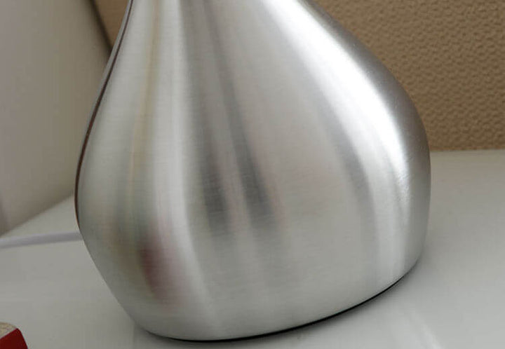 Simple Fabric Lampshade Silver Base 1-Light Table Lamp