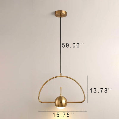 Nordic Creative Golden Iron Ring 1-Licht LED-Pendelleuchte 