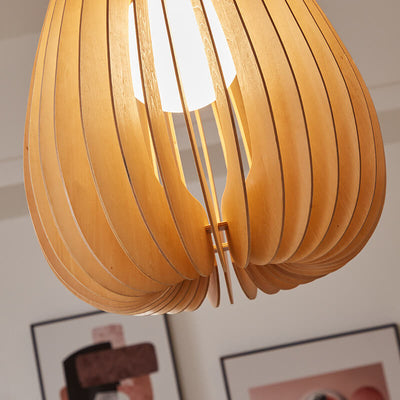 Vintage Basswood Pear Shaped 1-Light Pendant Light