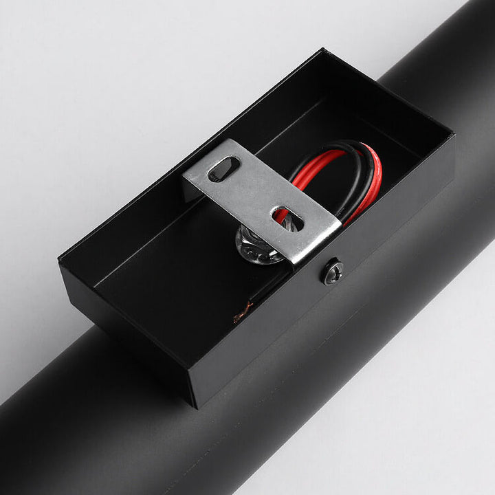 Lámpara Aplique de Pared de 2 Luces Moderna Cilíndrica de Aluminio Negro y Dorado 