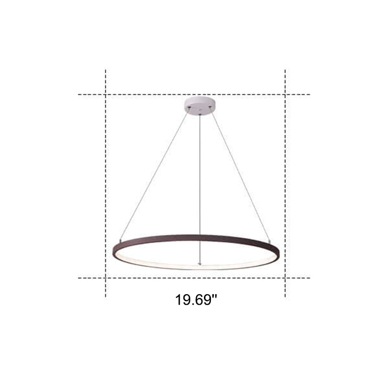 Nordic Minimalist Art Circle Alloy LED Chandelier