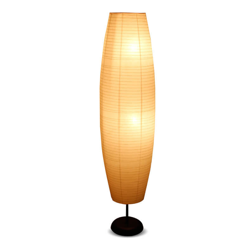 Nordischer minimalistischer Reispapier-Säulen-Stehlampe mit 2 Lichtern 