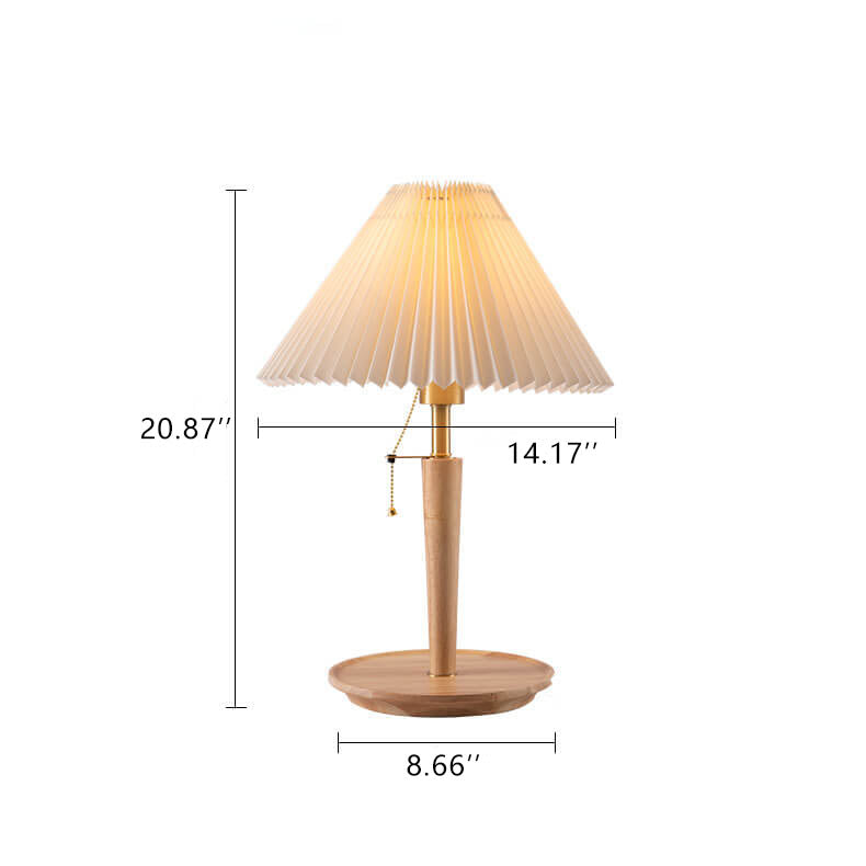 Retro Plissierter Zugschalter 1-Licht Tischlampe 
