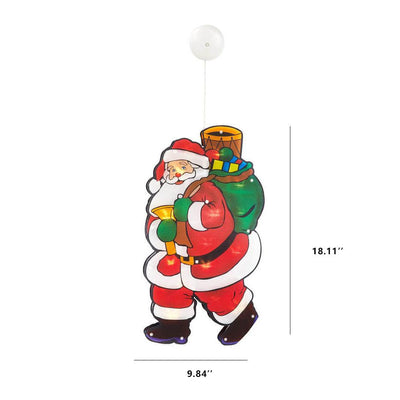 Décoration de fenêtre à ventouse avec lumières de Noël à l'extérieur, guirlandes lumineuses d'ambiance pour les fêtes 