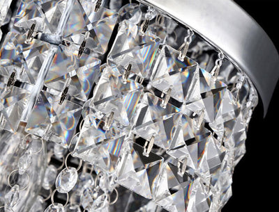 Modern Luxury Round Crystal Hanging 1-Light Flush Mount Ceiling Light