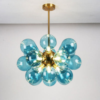 Nordic Colorful Bubble Stained Glass 15-Light Chandelier