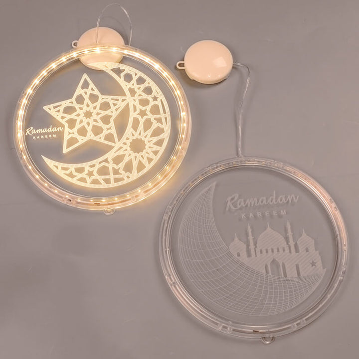 Luz Decorativa de Ventanas LED de Castillo de Luna de Eid Ramadan 