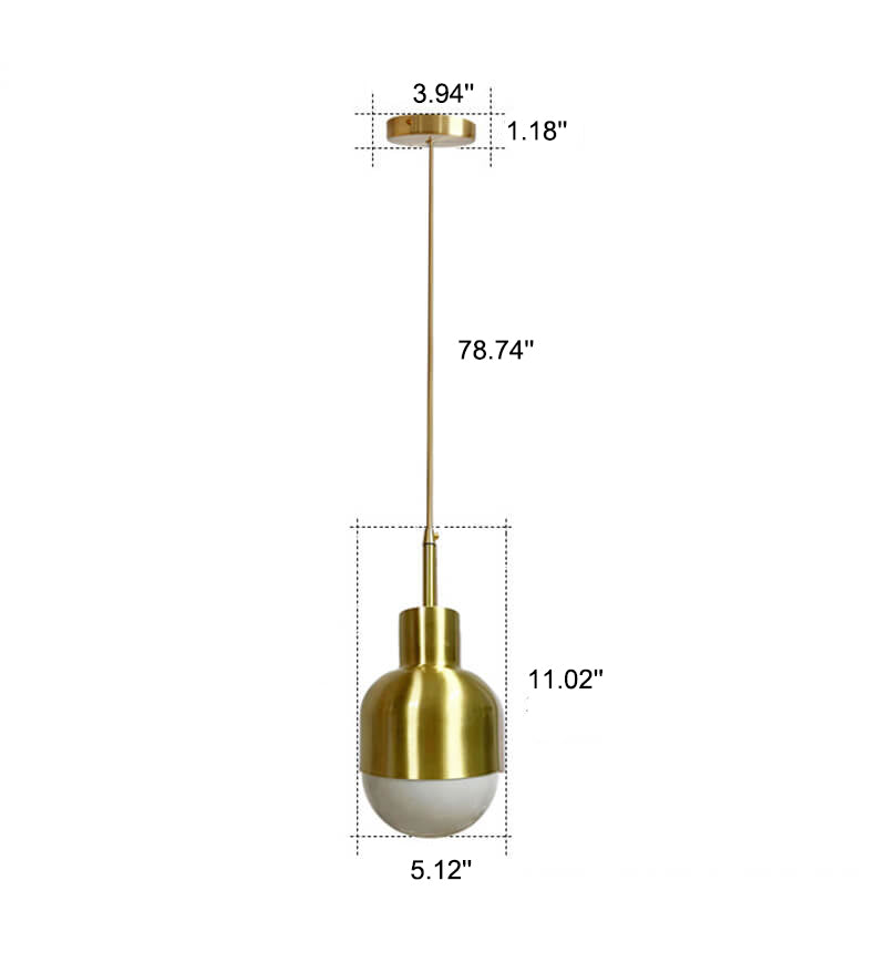 Nordische ovale Kuppel Messing 1-Licht Pendelleuchte 