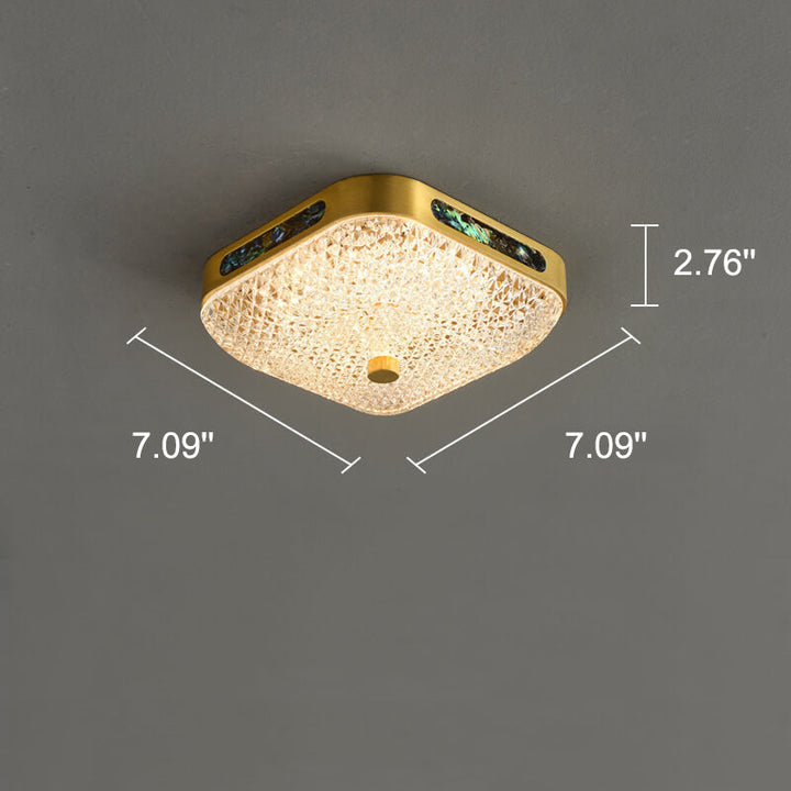 Einfache quadratische runde Acryl-Messing-LED-Deckenleuchte 