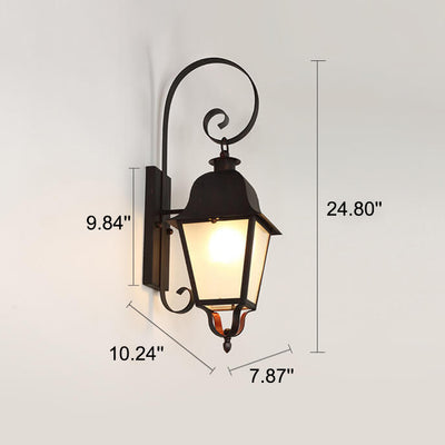 Retro Europäischer quadratischer Bogenarm Outdoor wasserdichte 1-Licht Wandleuchte 