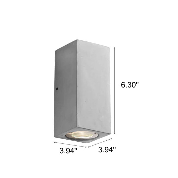 Industrial Cement Square Outdoor 1-Light Waterproof Wall Sconce Lamp