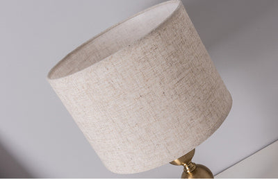 Modern Luxury Fabric Metal Ball Base 1-Light Table Lamp