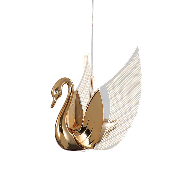Moderna lámpara colgante de LED de acrílico con diseño de cisne creativo 